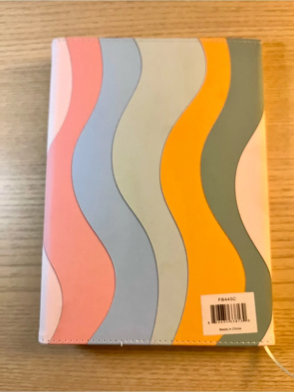 Pastel Retro Wave Faux Leather Journal Notes Lined Notebook Stud Closure